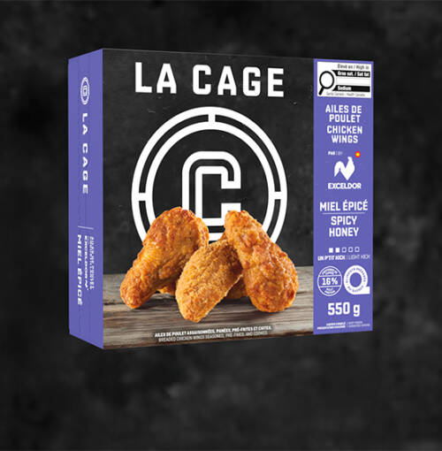 CAG Boite Ailes poulet 550g Miel Epice WEB